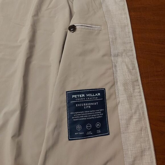 Peter Millar Crown Crafted Excursionist Lite Hooded Vest Grey Wool Men's Size L - Picture 5 of 6